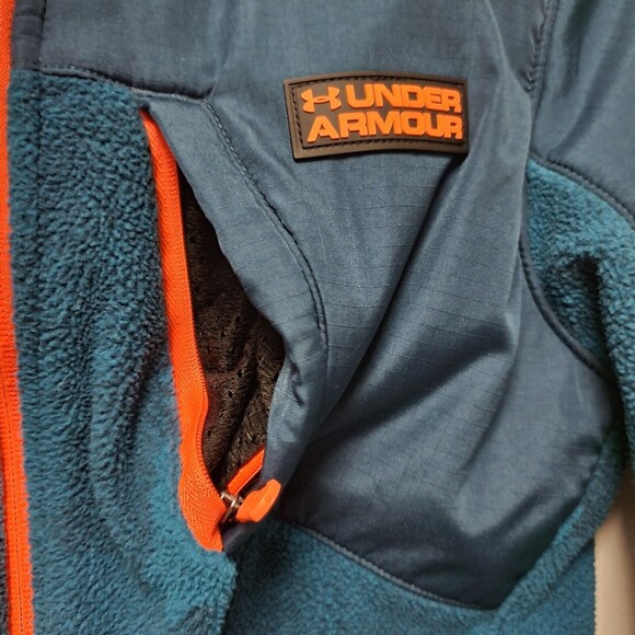 Under Armour Fleece Jacket Techno Teal Young Medium NWT - Picture 6 of 9